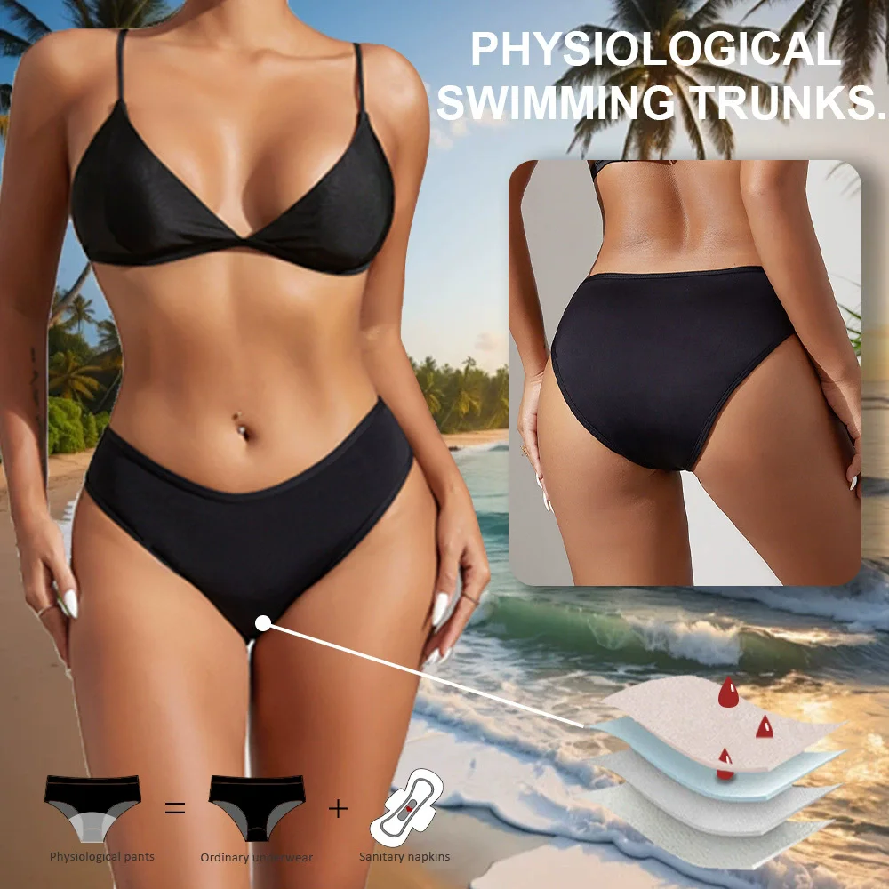 Low-rise waterproof period swim panty reference photo