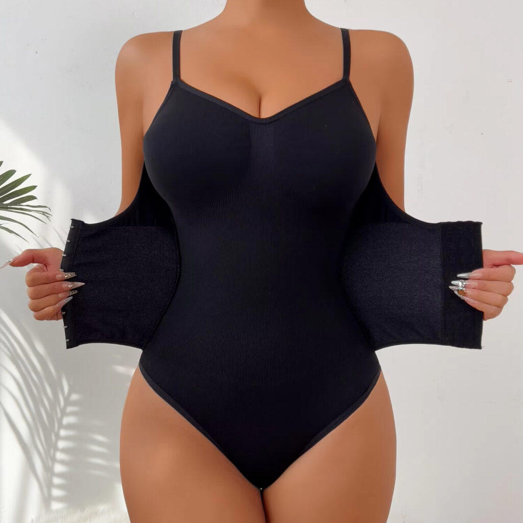 Tummy-Control Seamless Waist Trainer: front fit showing silhouette, control panels and waistband
