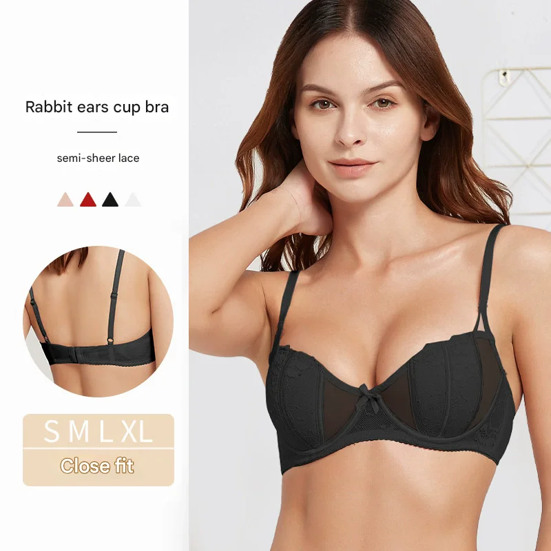 French lace mesh 3/4-cup bra W0208 reference photo