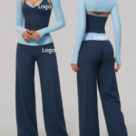3-Piece Color-Block Activewear Set (9639): front fit showing silhouette, waistband and activewear coverage