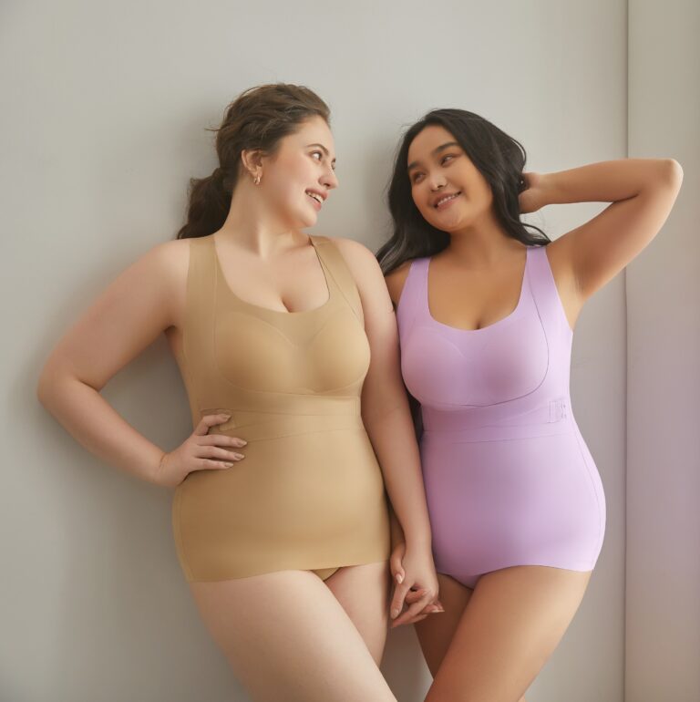 Tummy-Control Seamless Shapewear Bodysuit: front fit showing silhouette, control panels and waistband