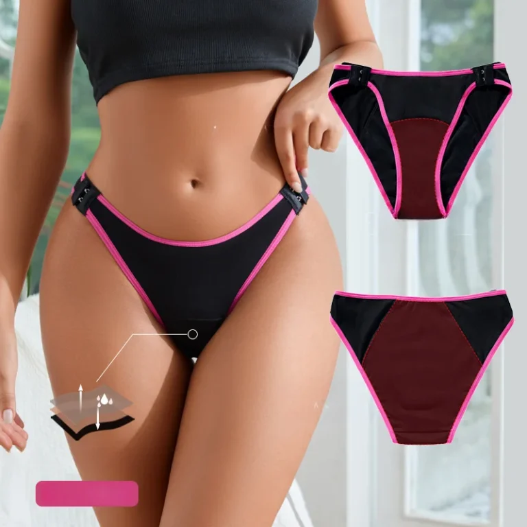 Extended-Back 3-Layer Period Brief — reusable period panty coverage and gusset placement