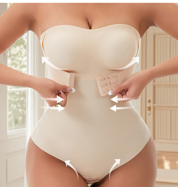 Non-Slip Seamless Tummy-Control Thong (C157): front fit showing silhouette, control panels and waistband