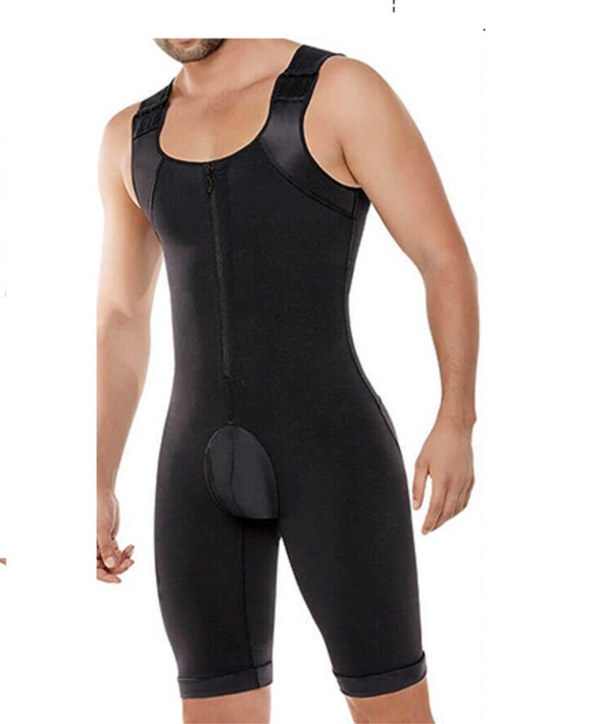 Men's Tummy-Control Plus-Size Brief (D044): front fit showing silhouette, control panels and waistband