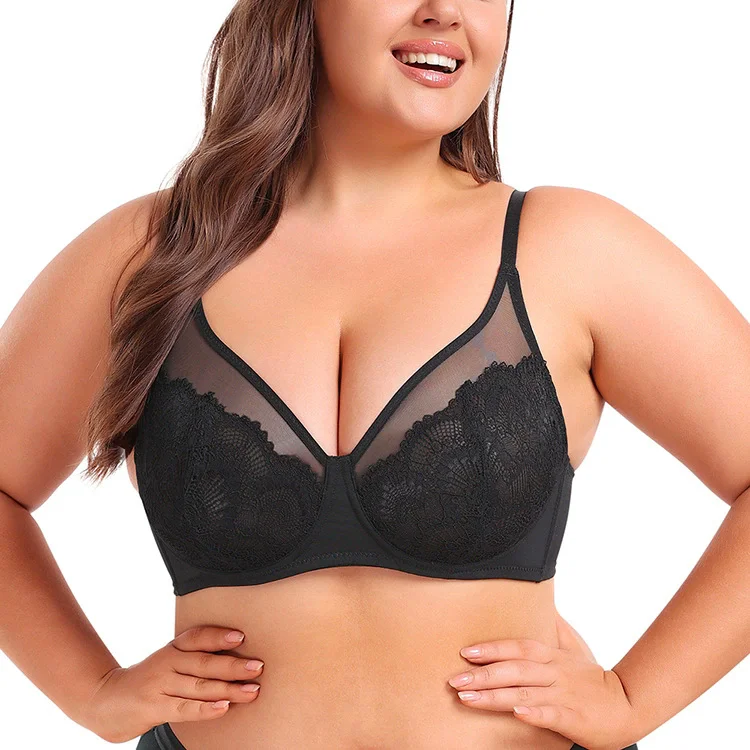Sheer lace mesh push-up bra V210687 reference photo