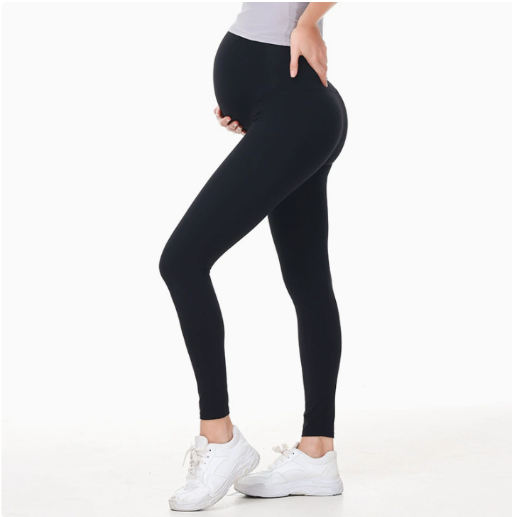 High-Waist Maternity Activewear Leggings (Z709): front fit showing silhouette, waistband and activewear coverage
