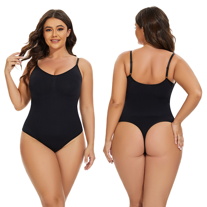 Seamless Plus-Size Tummy-Control Thong (Z689111): front fit showing silhouette, control panels and waistband