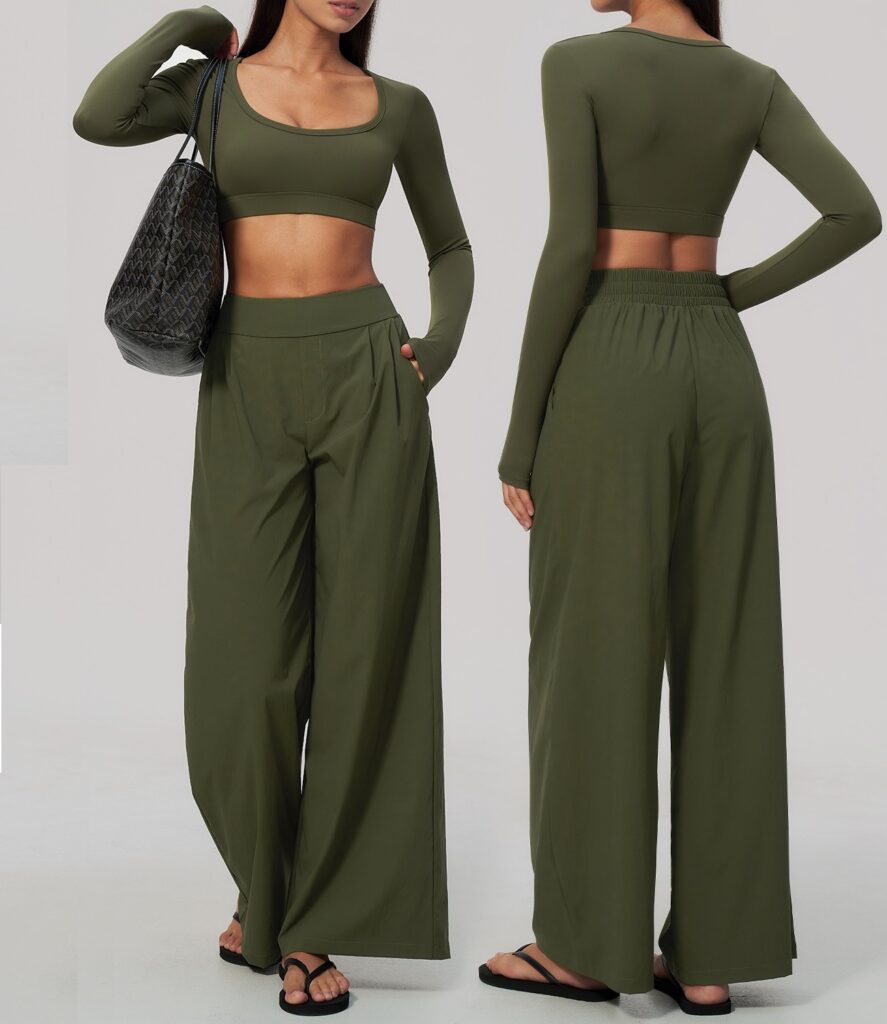 2-Piece Pockets Activewear Set: front fit showing silhouette, waistband and activewear coverage