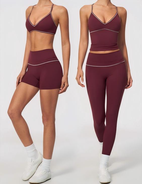Color-Block Activewear Set (9615): front fit showing silhouette, waistband and activewear coverage