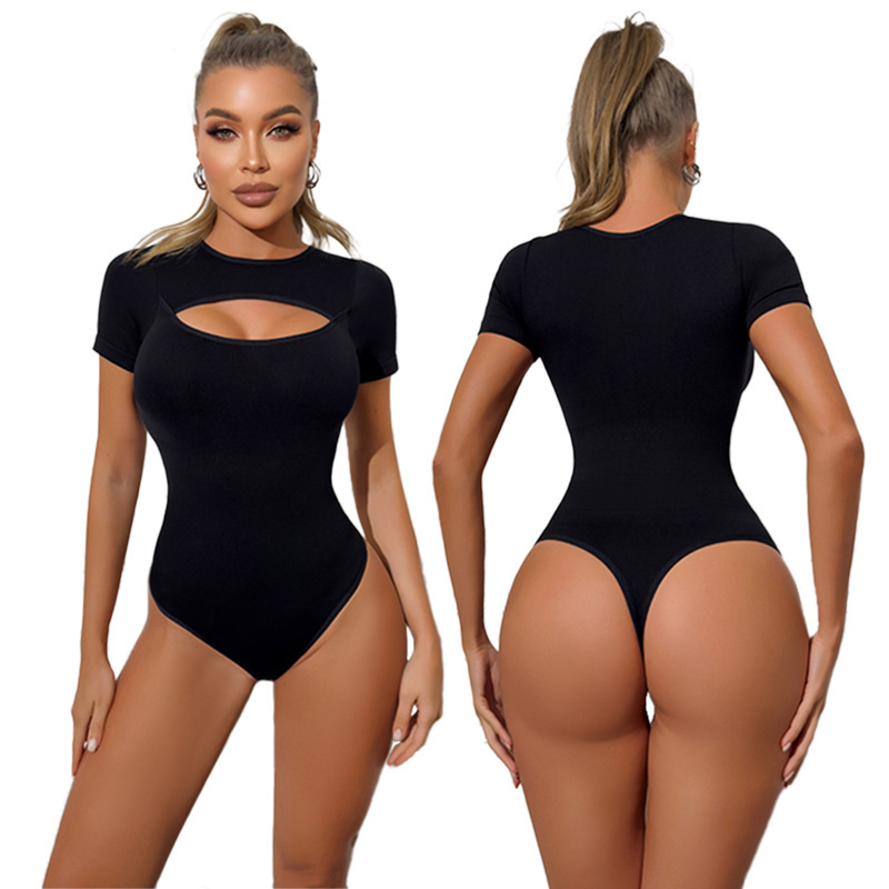 Tummy-Control Seamless Shapewear Bodysuit (Z677302): front fit showing silhouette, control panels and waistband