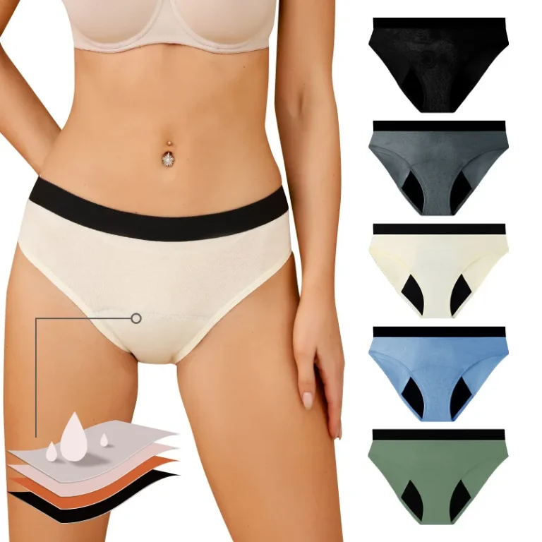 Organic Cotton Period Bikini front — reusable period panty coverage and gusset placement
