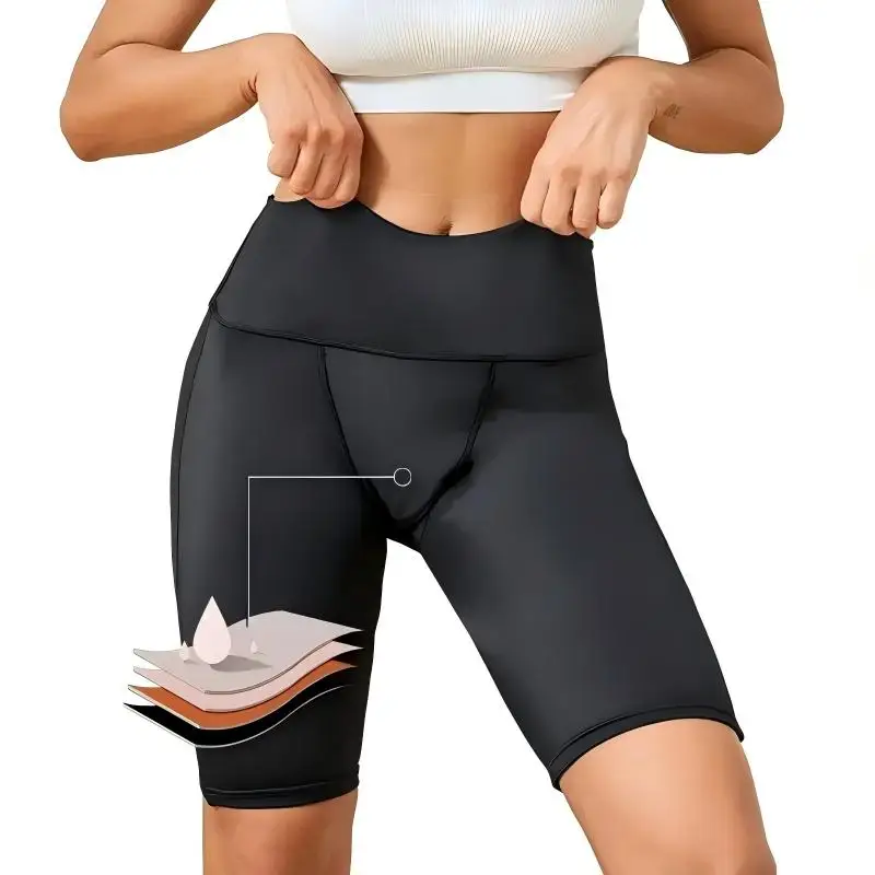 High-waist heavy-flow yoga period short Z127 reference photo