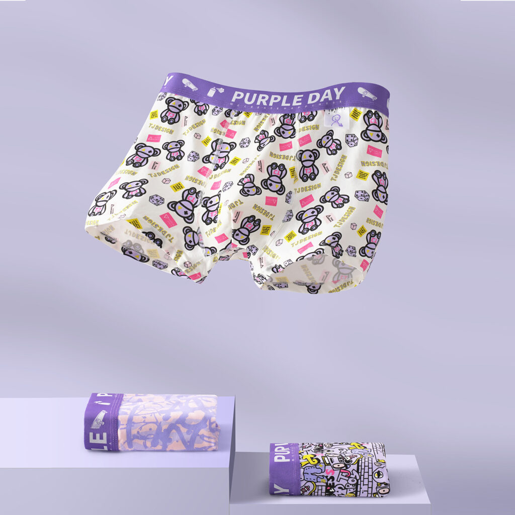 Youth Print Cotton-Blend Boxer Brief (BYH19): front view of the youth print cotton-blend boxer brief