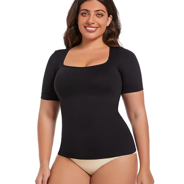 Tummy-Control Seamless Shapewear Bodysuit (Z566349): front fit showing silhouette, control panels and waistband