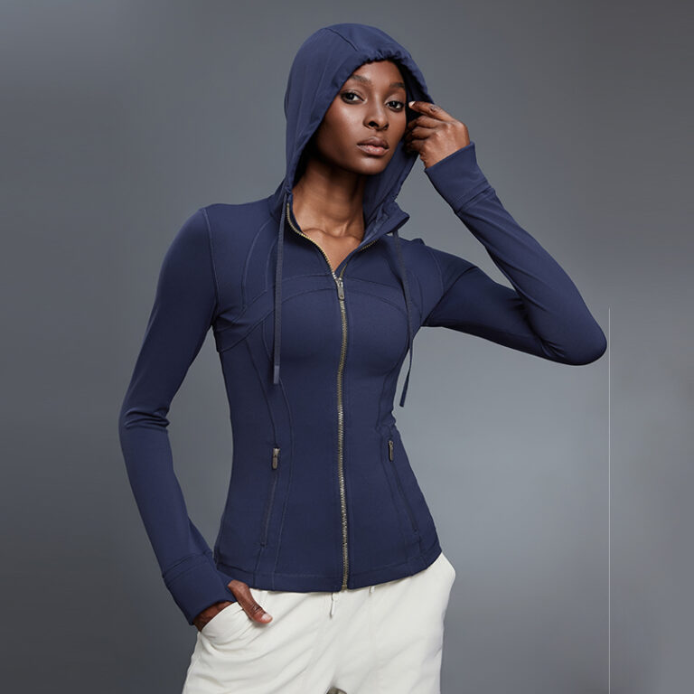 Zip-Up Activewear Jacket (DAW204-2): front fit showing silhouette, waistband and activewear coverage