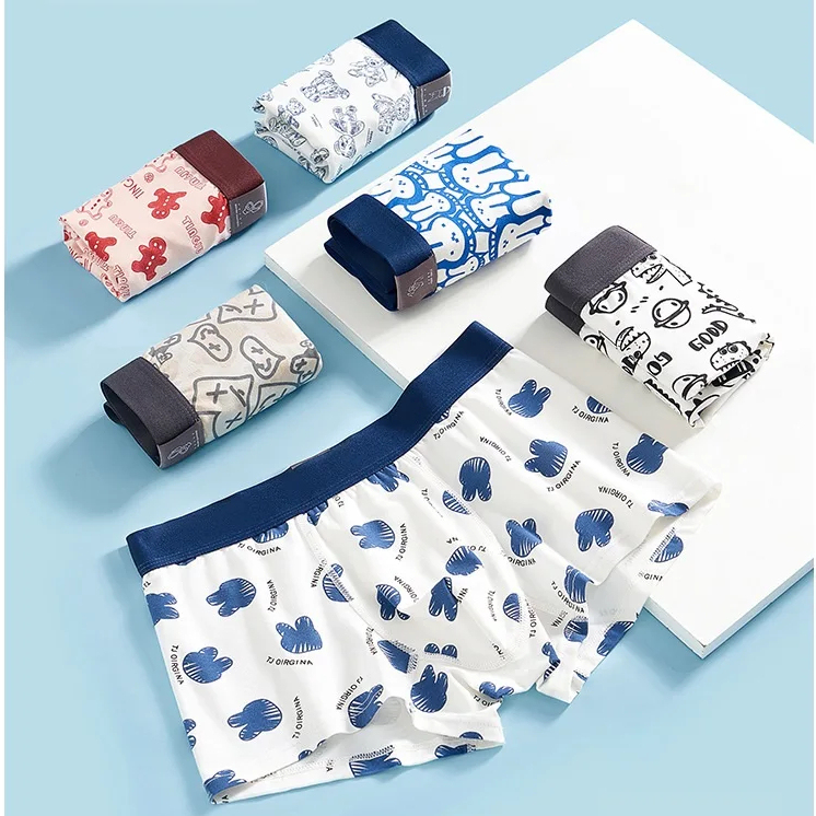 16-Colour Print Cotton-Blend Boxer Brief (BYH13): flat-lay of multiple print colourways for the cotton-blend boxer brief