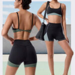 Color-Block Activewear Set: front fit showing silhouette, waistband and activewear coverage