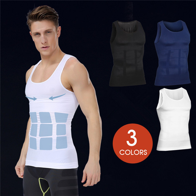 Men's Tummy-Control Plus-Size Shapewear Bodysuit (NY084): front fit showing silhouette, control panels and waistband