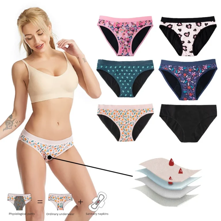 Teen Floral Print Period Brief front — reusable period panty coverage and gusset placement