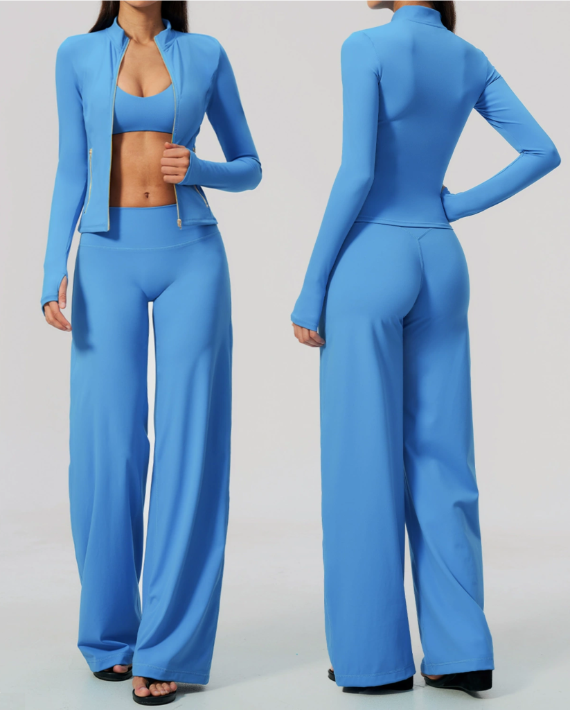 Zip-Up Activewear Set (5529): front fit showing silhouette, waistband and activewear coverage