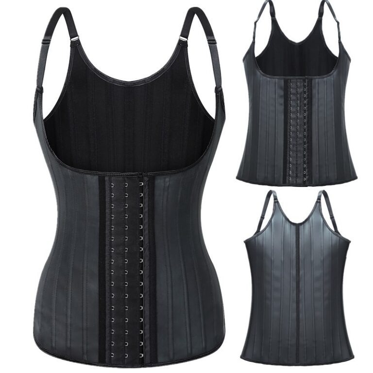 Steel-Boned Adjustable-Strap Waist Trainer (5051): front fit showing silhouette, control panels and waistband