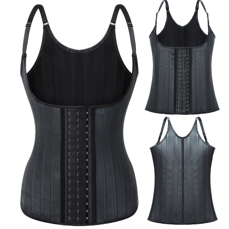 Steel-Boned Adjustable-Strap Waist Trainer (5051): front fit showing silhouette, control panels and waistband