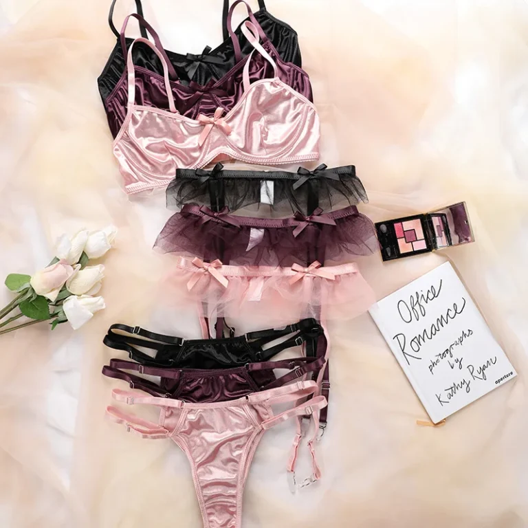 Printed Three-Piece Lingerie Set (2209) — coordinated lingerie set silhouette