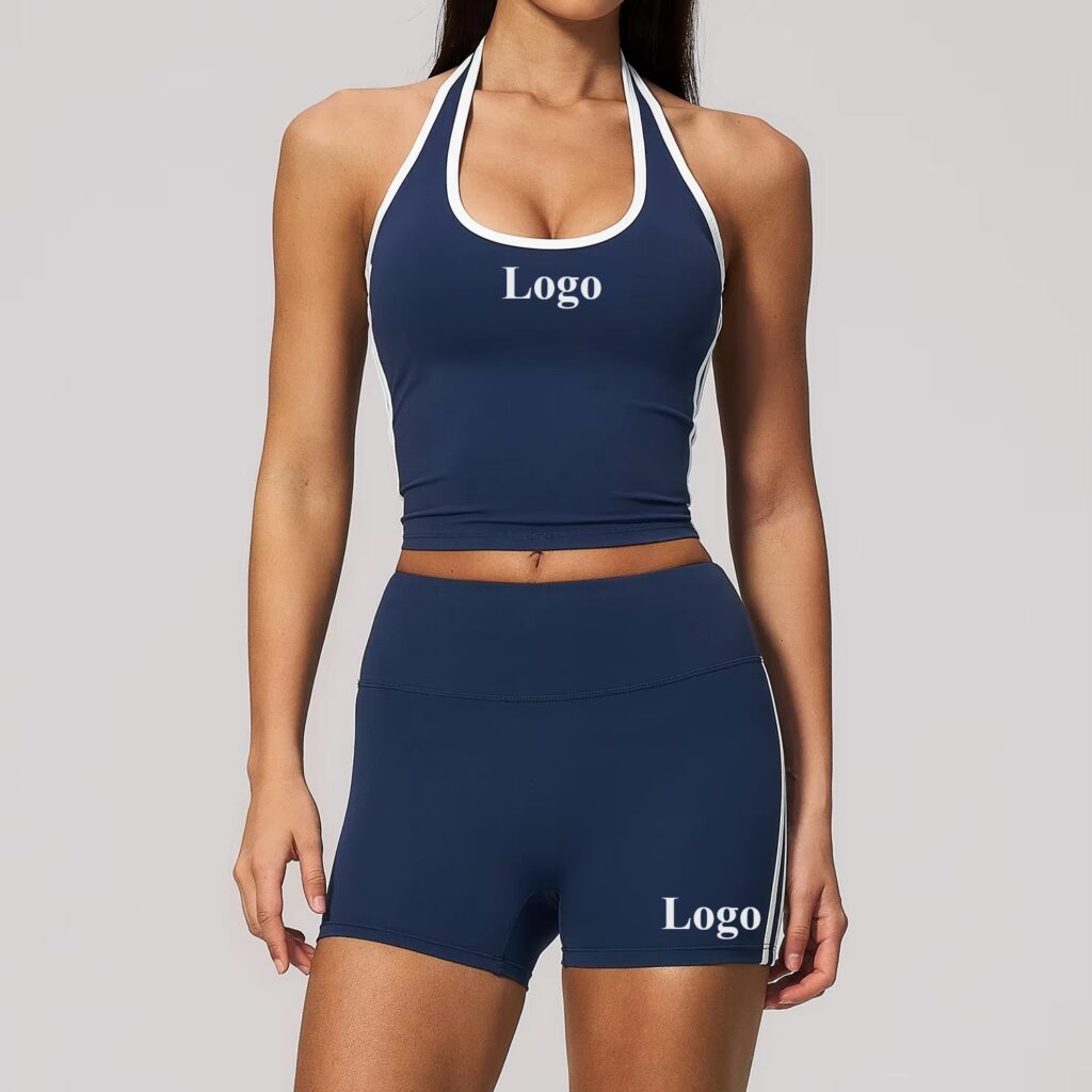 Color-Block Activewear Set: front fit showing silhouette, waistband and activewear coverage