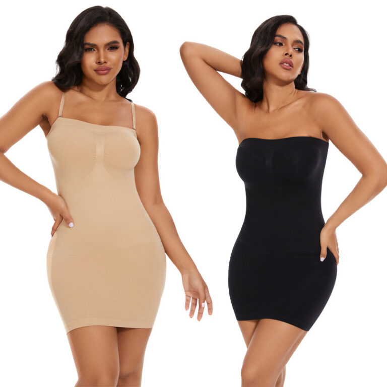 Adjustable-Strap Tummy-Control Shapewear Dress (Z677363): front fit showing silhouette, control panels and waistband