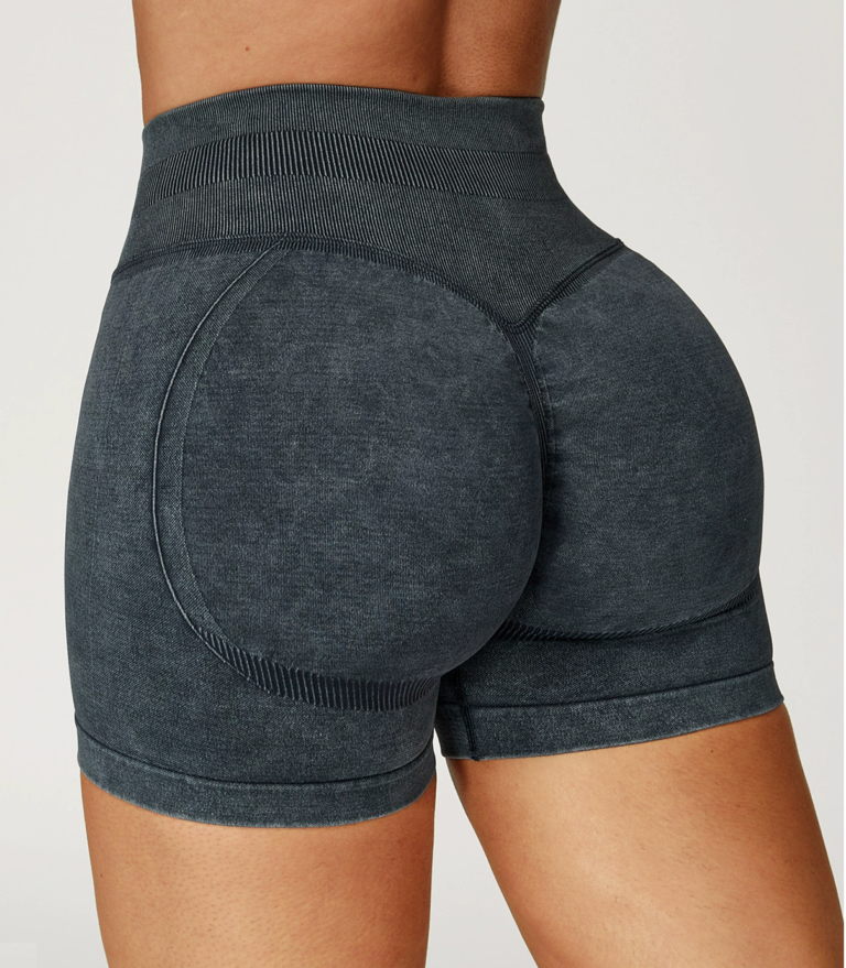 High-Waist Activewear Shorts: front fit showing silhouette, waistband and activewear coverage