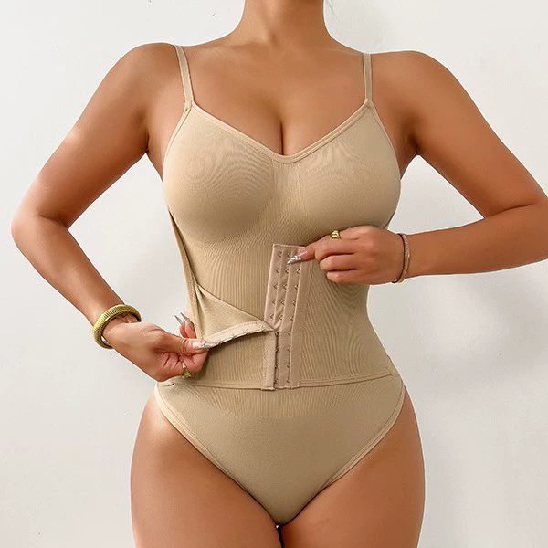 Postpartum Shapewear Bodysuit (Z699314): front fit showing silhouette, control panels and waistband