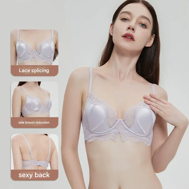 Satin-Finish French Lace Set (0221) — lace pattern and trim detail