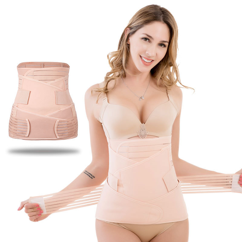 Postpartum Tummy-Control Body Shaper: front fit showing silhouette, control panels and waistband