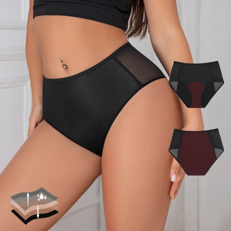 Lace-Trim Period Brief front — reusable period panty coverage and gusset placement