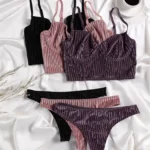 Ribbed velvet T-shirt bra set B1688-65 reference photo