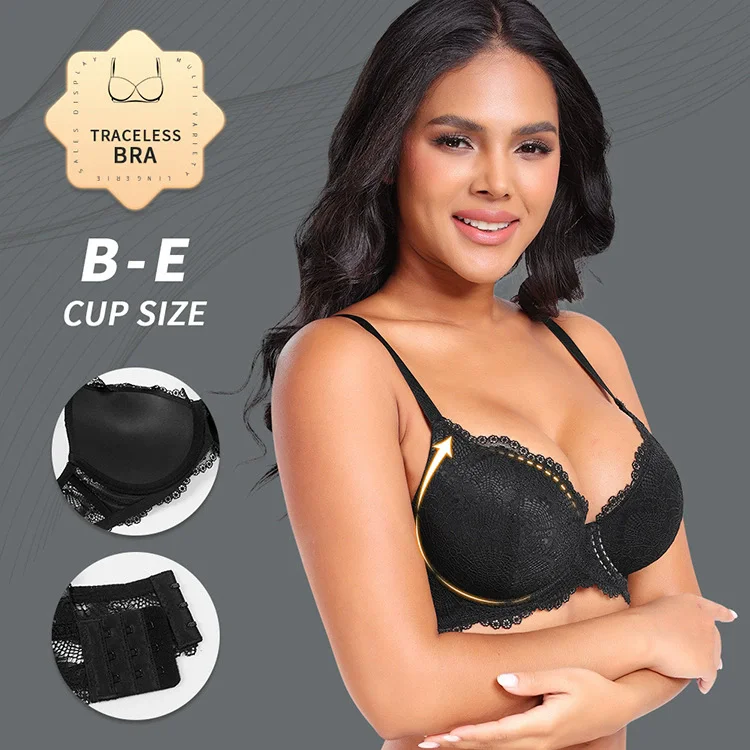 Sheer Mesh 3/4-Cup Push-Up Bra (V210691) — push-up cup shaping and front profile