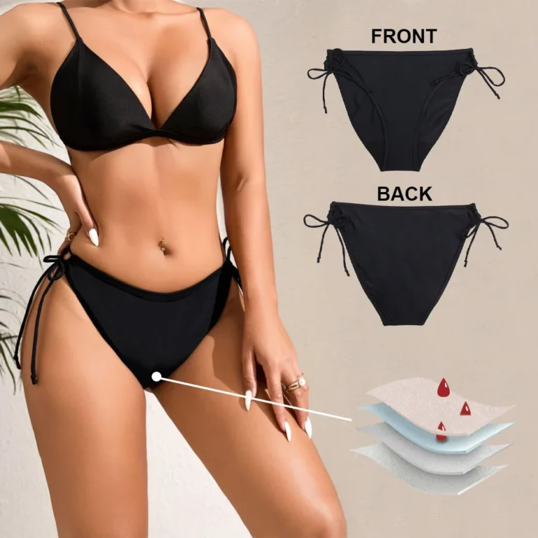Period Swim Brief front — reusable period panty coverage and gusset placement