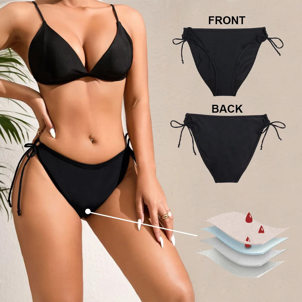 Period Swim Brief front — reusable period panty coverage and gusset placement