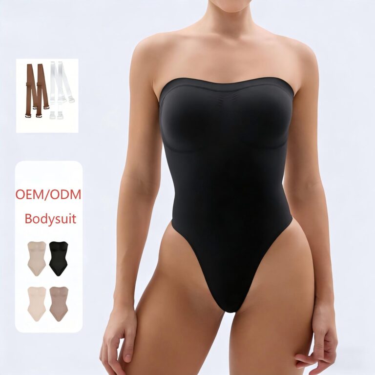 Zipper-Front Non-Slip Shapewear Bodysuit: front fit showing silhouette, control panels and waistband