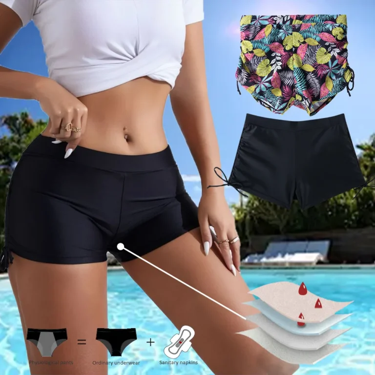 Ruffle Period Swim Boyshort front — boyshort coverage and leg fit