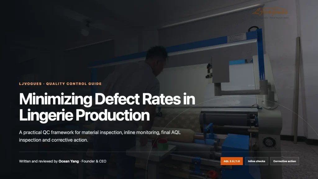 Lingerie production quality inspection with AQL defect controls